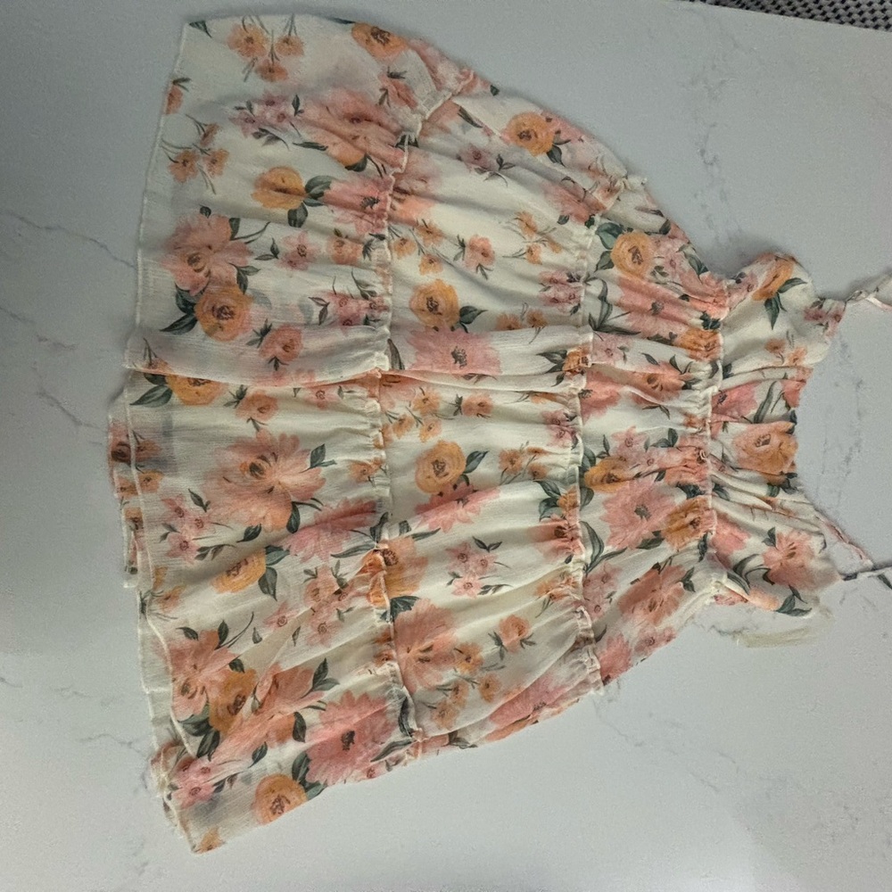 Orange Pleated Mini Sundress for Wedding Guest